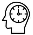 A head with a timer in it.